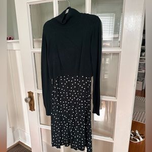 Seraphine Hunter green and white polka 2-piece sweater and dress